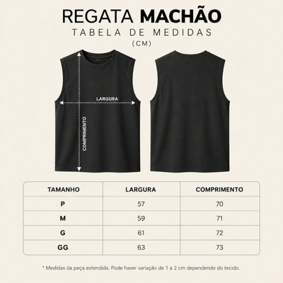 Tabela de medidas das regatas Quarter Inc.